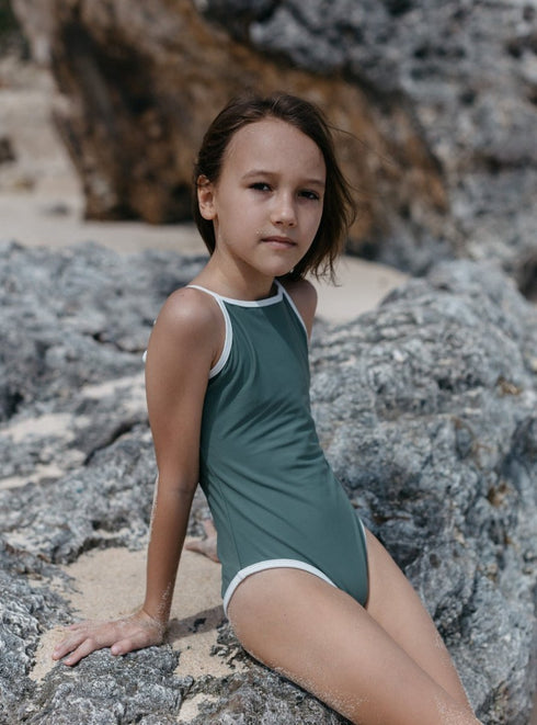 One-piece swimsuit in Green